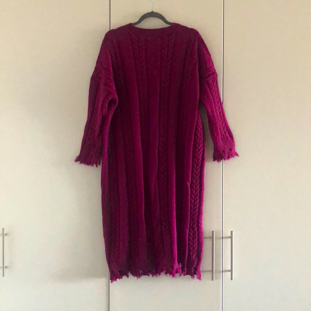 Magenta sweater dress